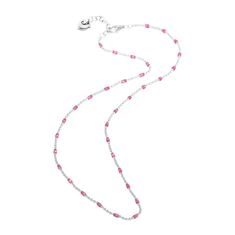Chantecler Accessori Collana Catena In Argento E Smalto Sfumato Rosa