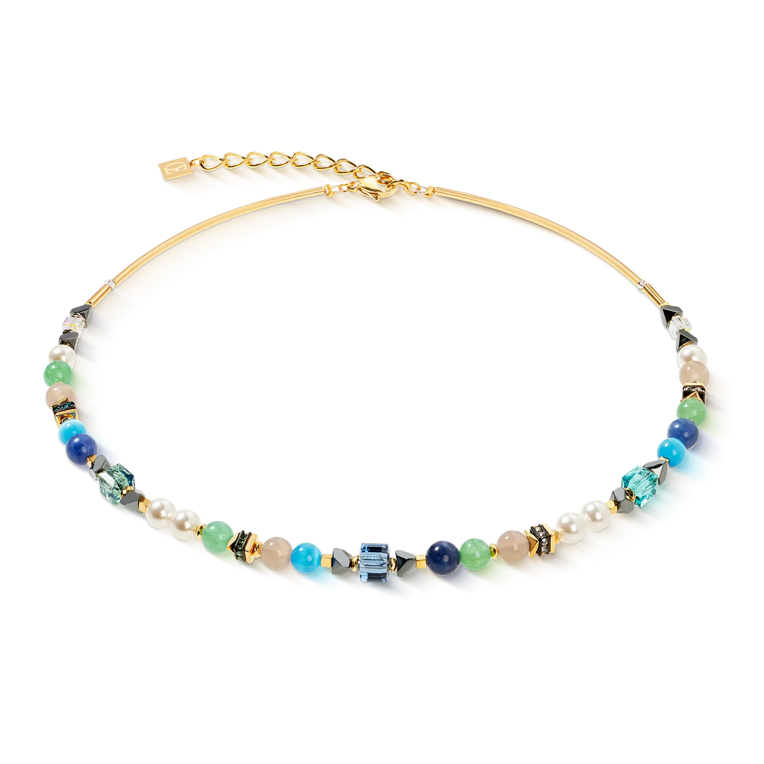 Collana Precious Shape Mix verde-turchese