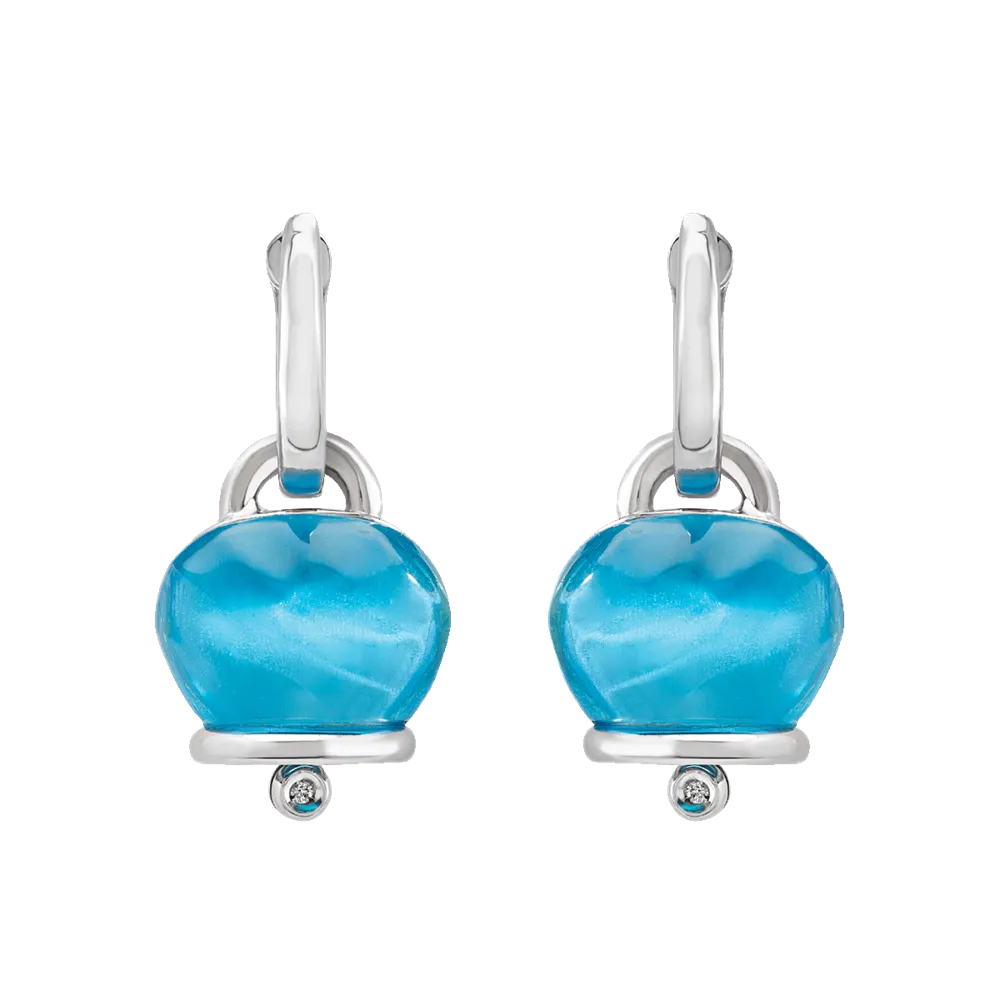 Chantecler Et Voilà Orecchini Campanella Medi In Argento E Resina Azzura