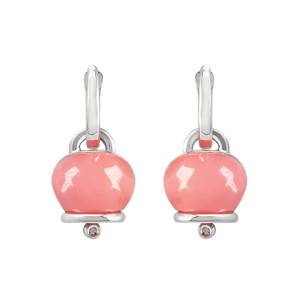 Chantecler Et Voilà Orecchini Campanella Medi In Argento E Resina Rosa