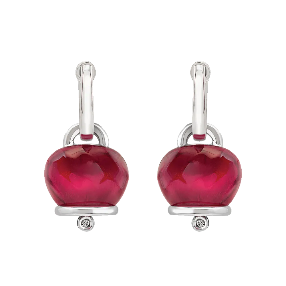 Chantecler Et Voilà Orecchini Campanella Con Resina Bordeaux Sfaccettata