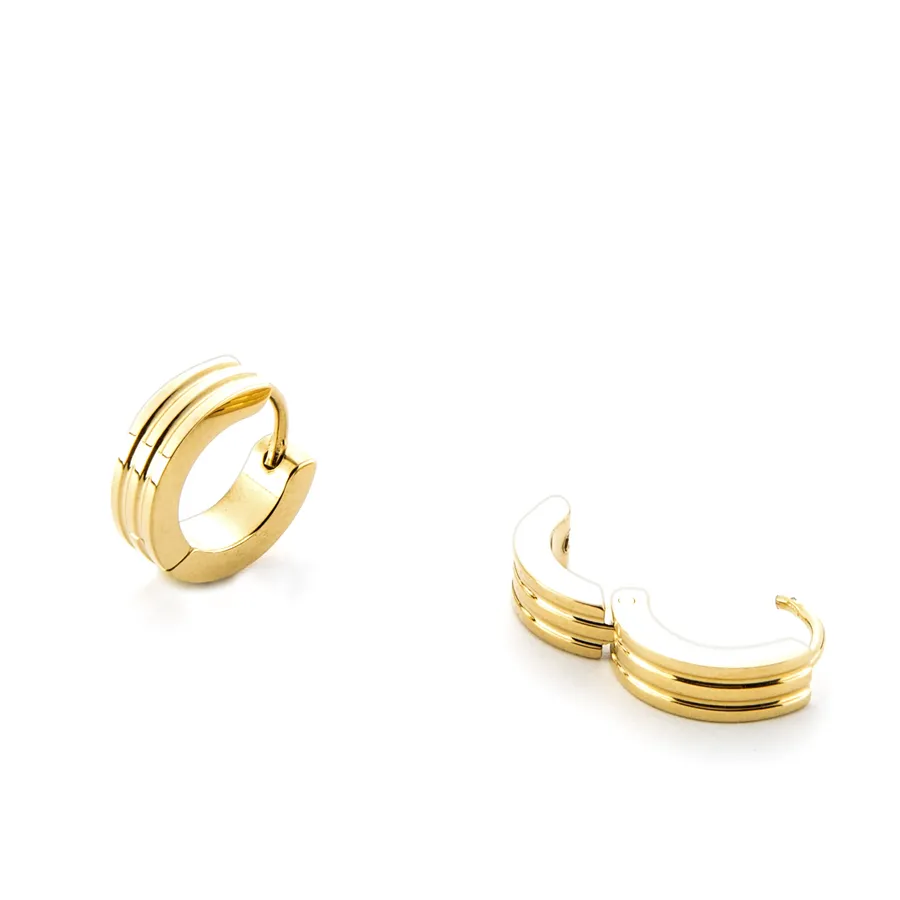 Orecchini uomo 4US Cesare Paciotti in acciaio dorato a cerchio 4uor6253