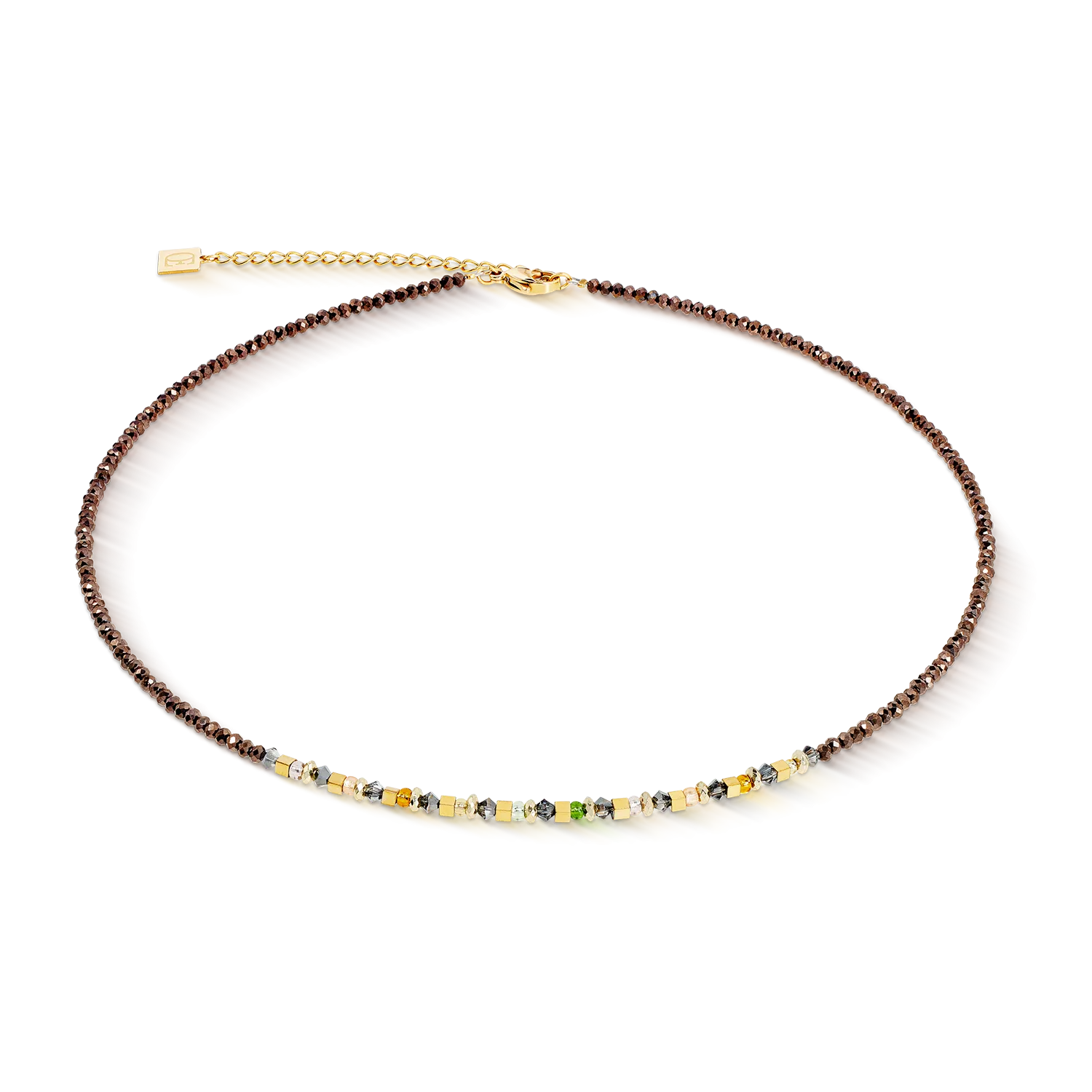 Collana golden Whisper marrone-oliva