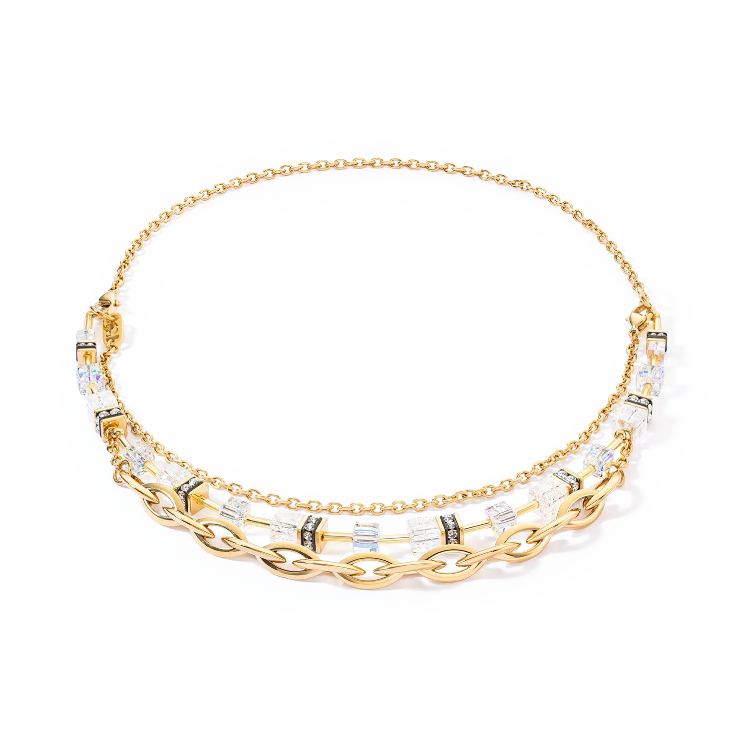 Collana GeoCUBE® Festive Layer oro-bianco