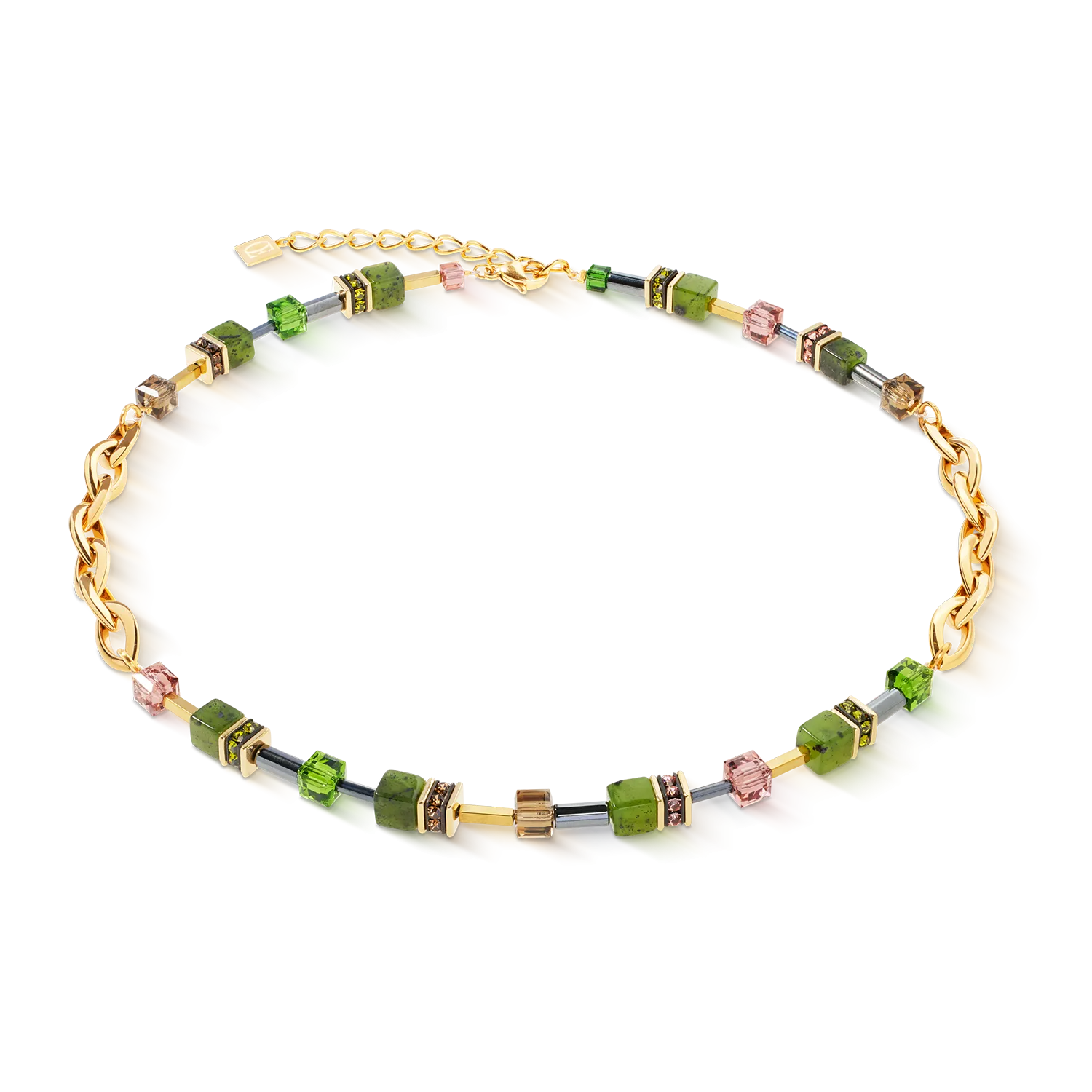 Collana GeoCUBE® Chunky Chain oro-verde