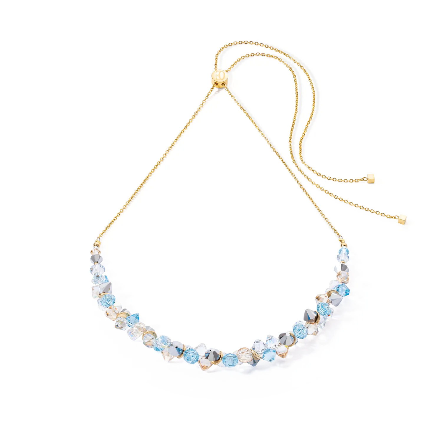 Collana Dancing Crystals oro aqua