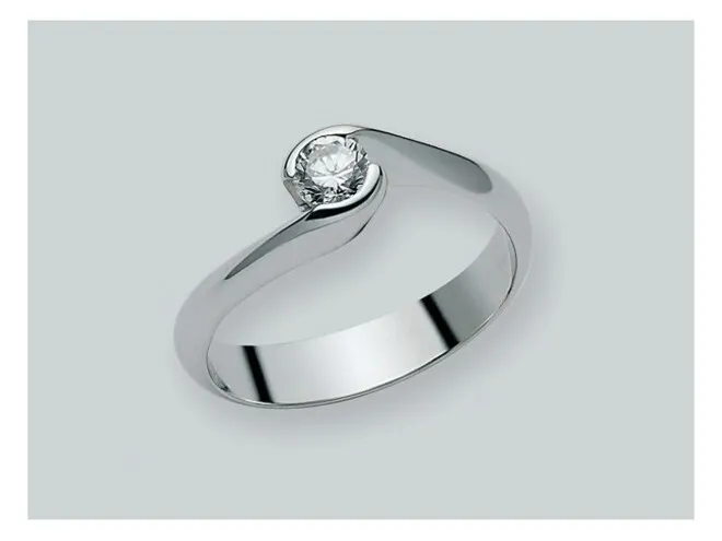 Anello In Oro Bianco Con Diamante Naturale LID1338-D9