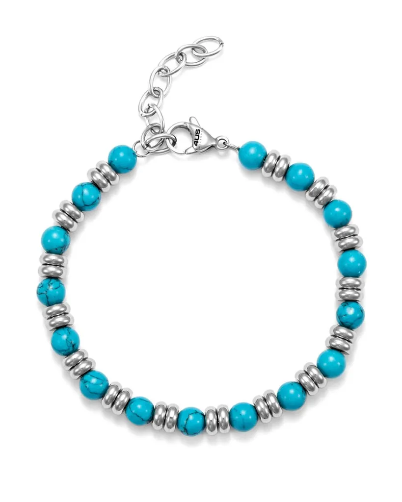 Bracciale 4US Cesare Paciotti da uomo 4ubr5630 con sfere azzurre e argento