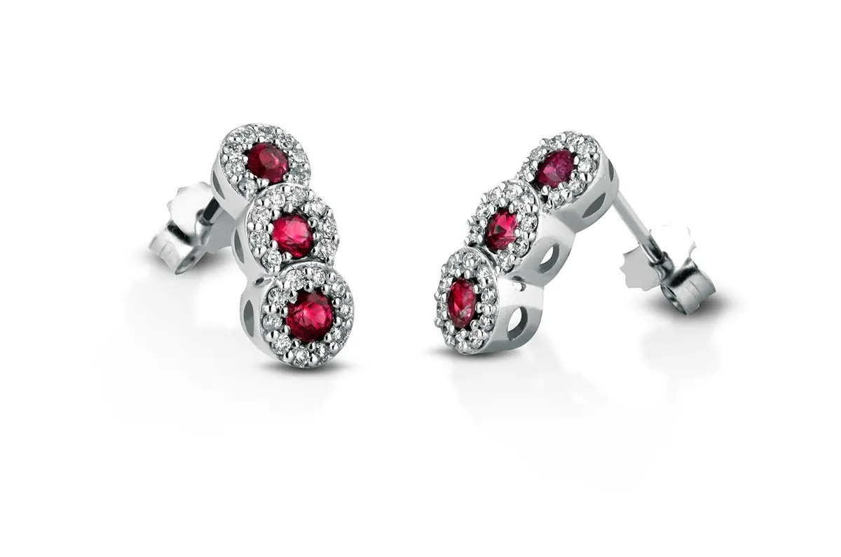 Orecchini Crusado con Rubini - Amalfi - OTAMR.1