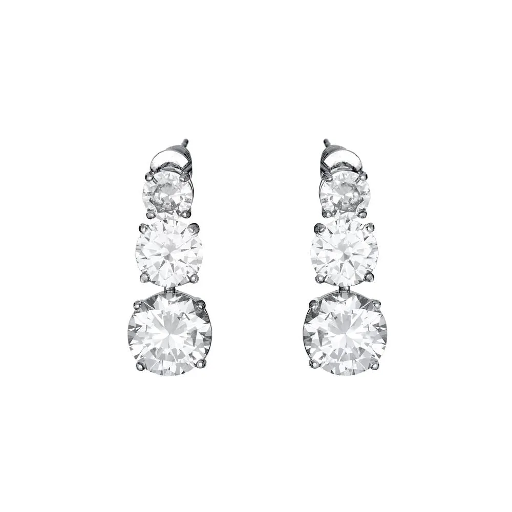 Orecchini pendenti rodiati con cubic zirconia di Ottaviani Bijoux 500906o