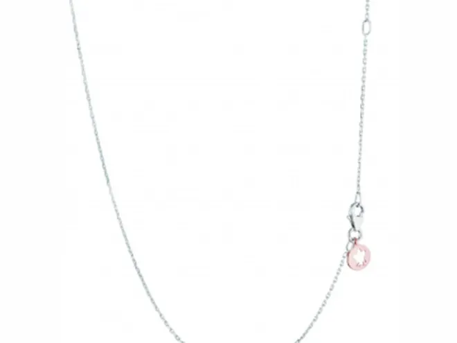 Catenina Oro Bianco con Bollatina in Oro Bianco