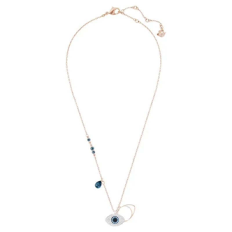 SWAROVSKI – COLLANA DONNA – Pendente Swarovski Symbolic Evil eye, Blu, Mix di finiture