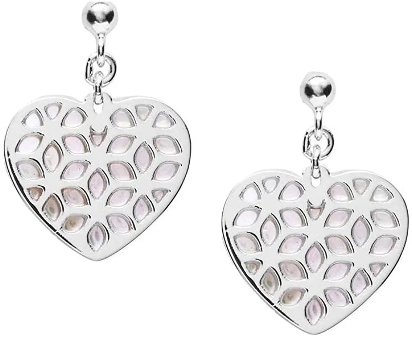 Fossil JFS00489040 Orecchini Donna Cuore in Argento e Madreperla - Sterling Silver