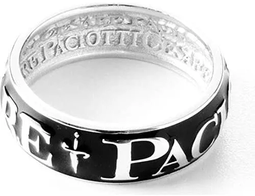 JPAN0957B/22 CESARE PACIOTTI Jewels Anello a Fascia da Uomo in Argento 925 e Smalto Nero