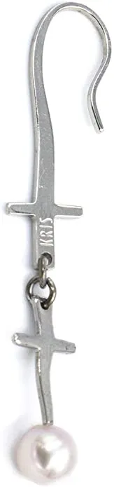 KRIS Monorecchino da Donna in Acciaio con Perla d'acqua dolce