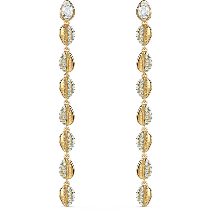 SWAROVSKI – ORECCHINI DONNA – Orecchini donna Shell Placcatura oro e cristalli