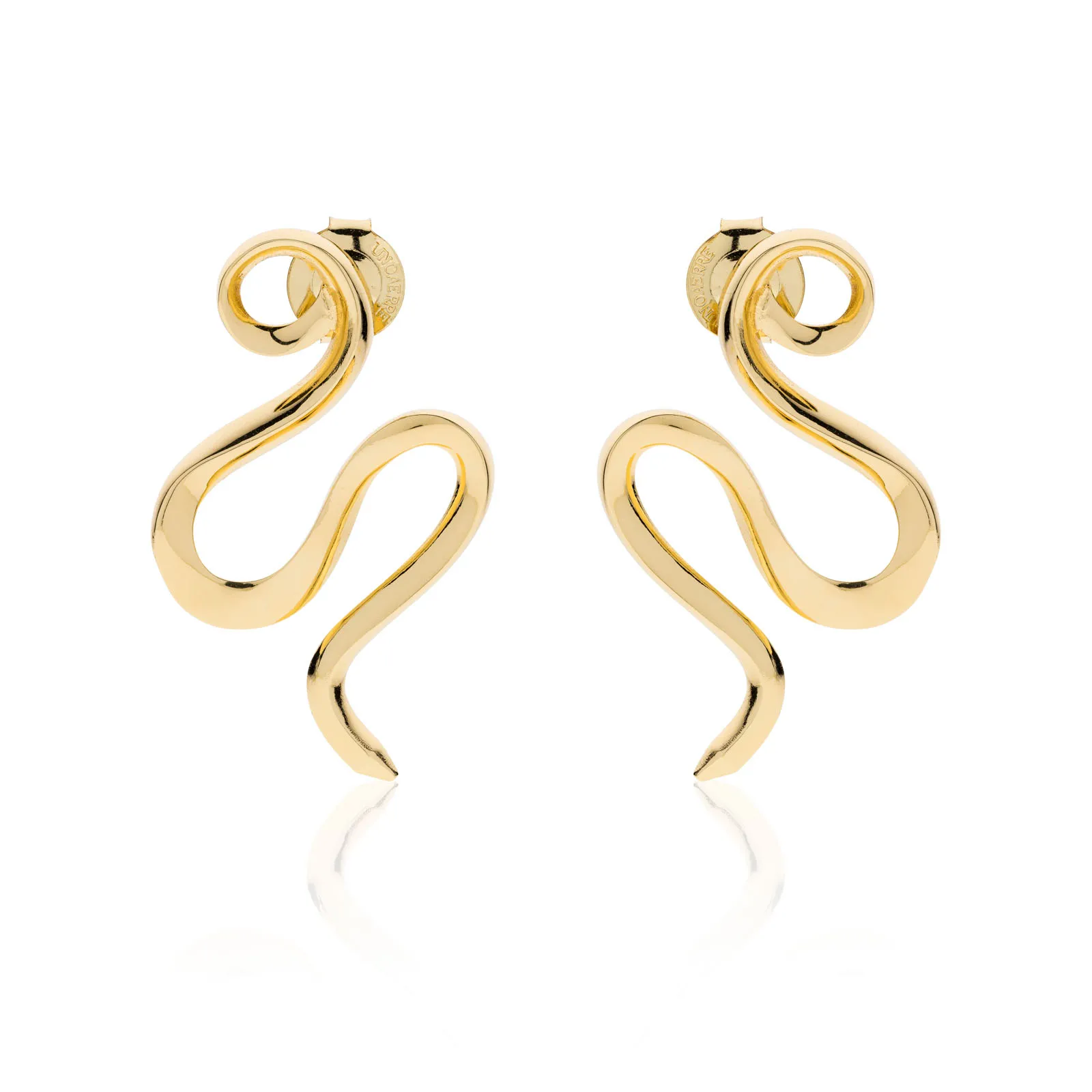 Orecchini dorati serpente Unoaerre donna 2438