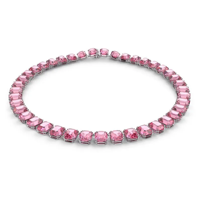 SWAROVSKI – COLLANA DONNA – Collana Millenia Taglio ottagonale, Rosa, Placcato rodio