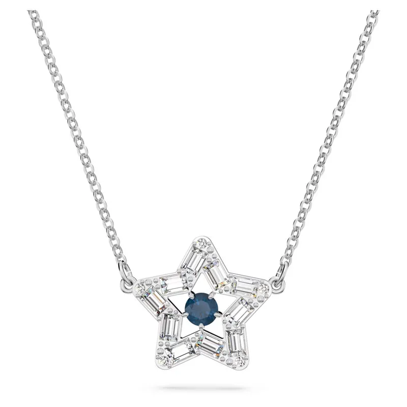 SWAROVSKI – COLLANA DONNA – Pendente Stella Stella, Blu, Placcato rodio