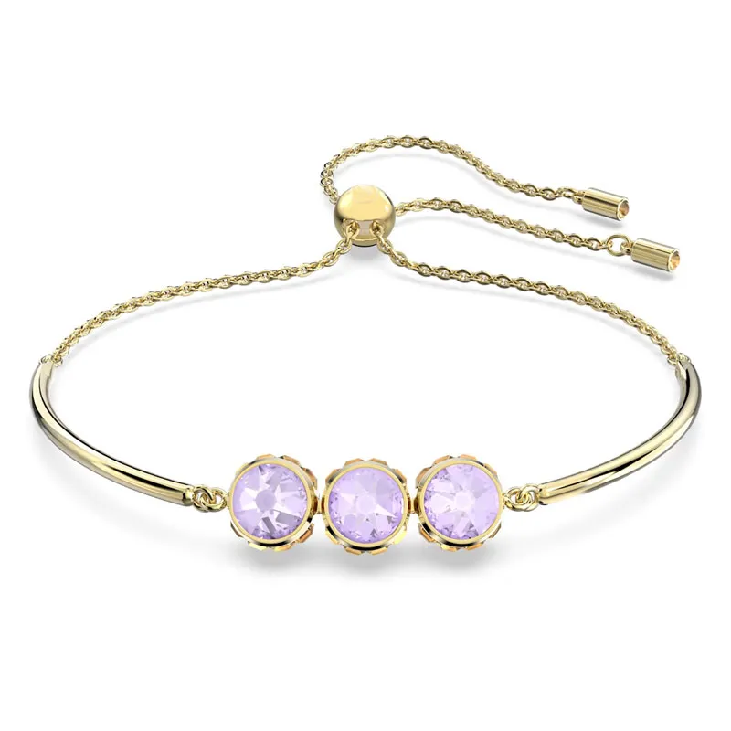 SWAROVSKI – BRACCIALE DONNA – Braccialetto Orbita Taglio tondo, Multicolore, Placcato color oro