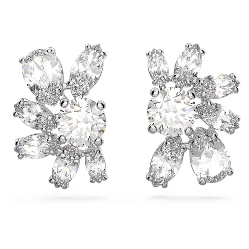 SWAROVSKI – ORECCHINI DONNA – Orecchini a lobo Gema Fiore, Bianchi, Placcato rodio