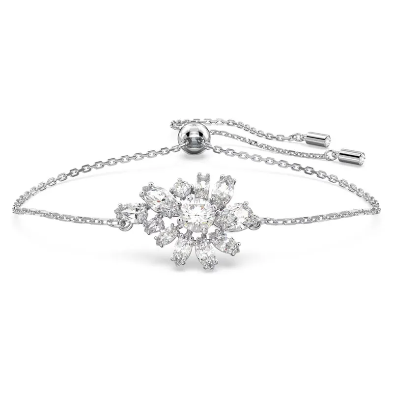 SWAROVSKI – BRACCIALE DONNA – Bracciale Gema Fiore, Bianco, Placcato rodio