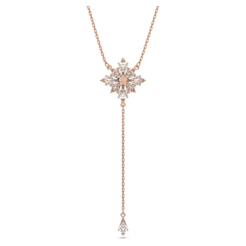 SWAROVSKI – COLLANA DONNA – Collana a Y Stella Taglio Kite, Stella, Bianco, Placcato color oro rosa