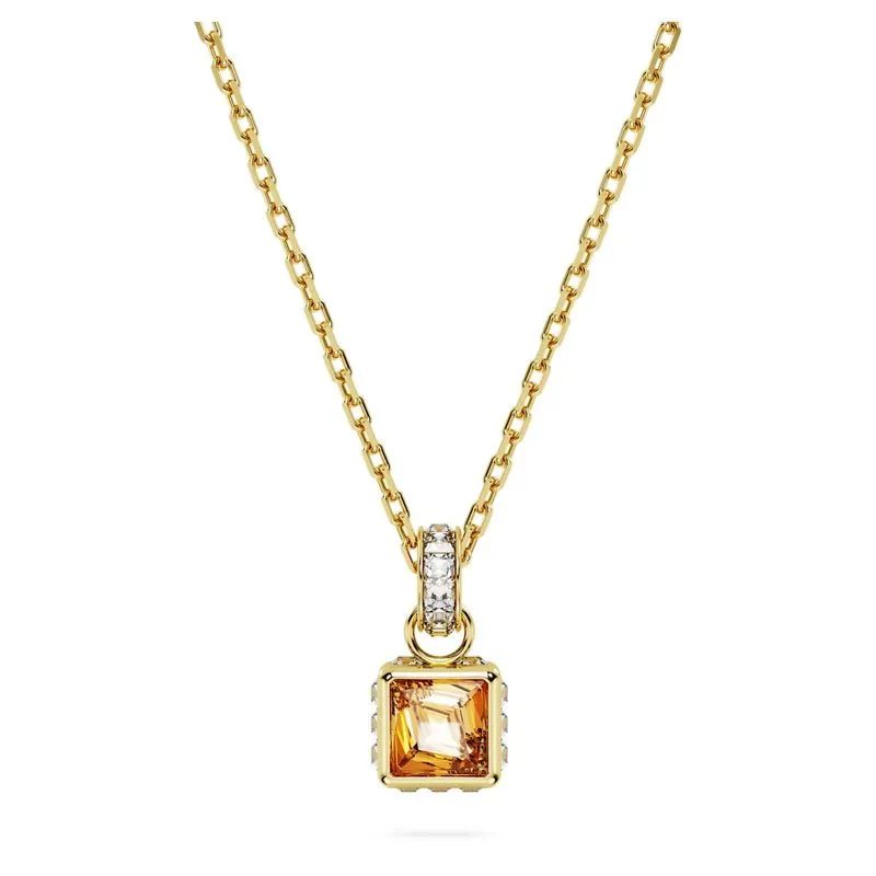 SWAROVSKI – COLLANA DONNA – Pendente Stilla Taglio squadrato, Giallo, Placcato color oro
