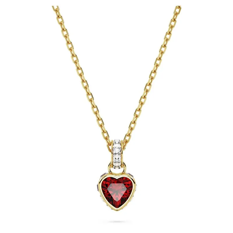 SWAROVSKI – COLLANA DONNA – Pendente Stilla Cuore, Rosso, Placcato color oro