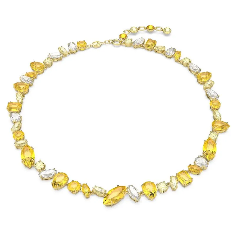 SWAROVSKI – COLLANA DONNA – Collana Gema Taglio misto, Giallo, Placcato color oro