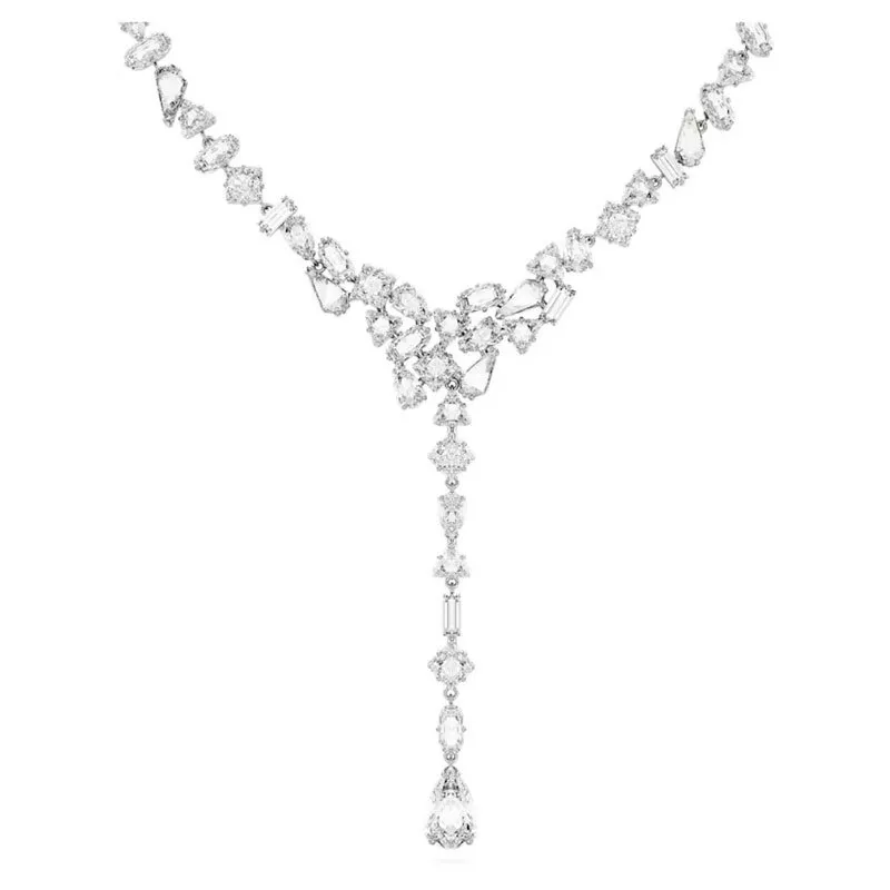 SWAROVSKI – COLLANA DONNA – Collana a Y Mesmera Taglio misto, Bianco, Placcato rodio