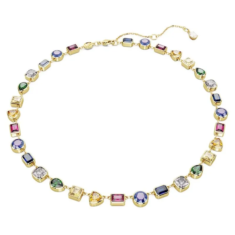SWAROVSKI – COLLANA DONNA – Collana Stilla Taglio misto, Multicolore, Placcato color oro