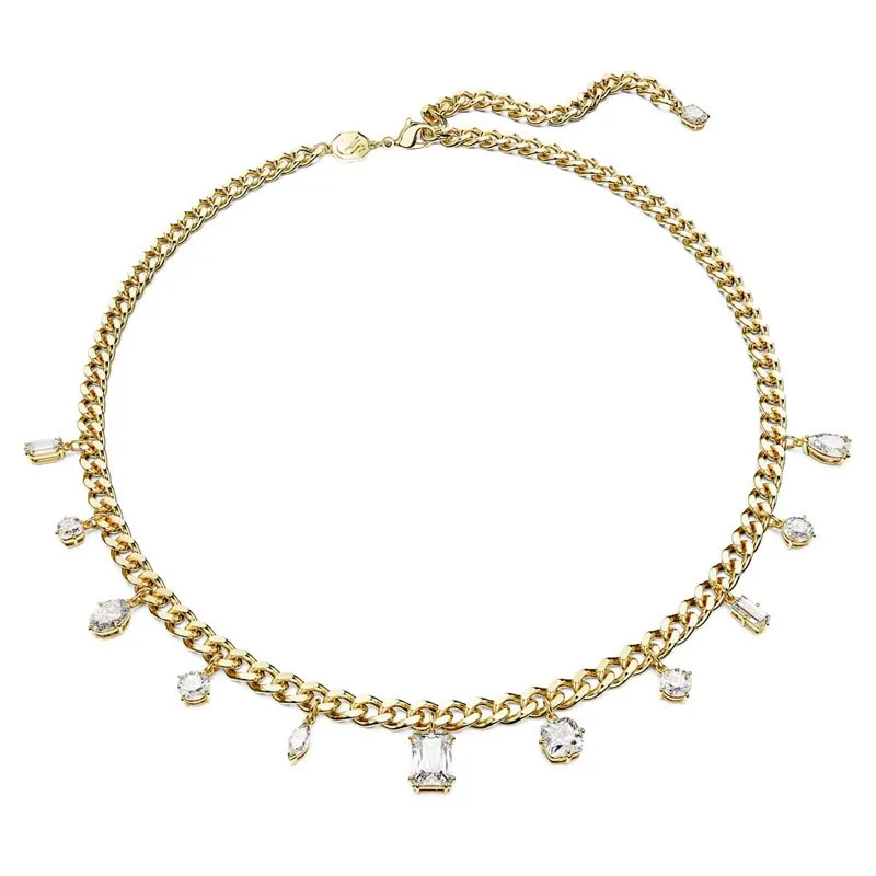 SWAROVSKI – COLLANA DONNA – Collana Dextera Taglio misto, Bianca, Placcato color oro