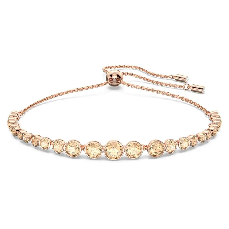 SWAROVSKI – BRACCIALE DONNA – Braccialetto Emily Tagli arrotondati misti, Rosa, Placcato color oro rosa