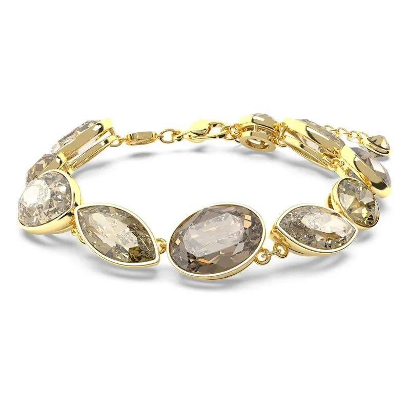 SWAROVSKI – BRACCIALE DONNA – Braccialetto Elegance of Africa Taglio misto, Marrone, Placcato color oro