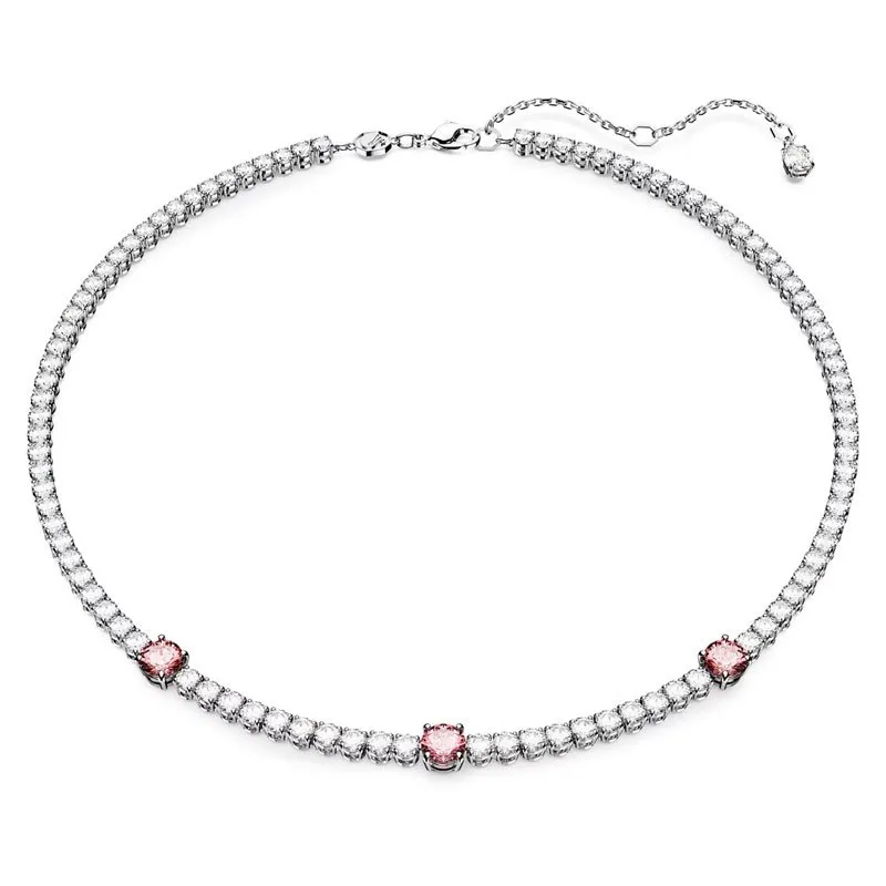 SWAROVSKI – COLLANA DONNA – Collana Matrix Tennis Taglio misto, Rosa, Placcato rodi
