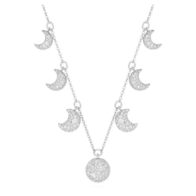 SWAROVSKI – COLLANA DONNA – Girocollo Luna Luna, Bianco, Placcato rodio