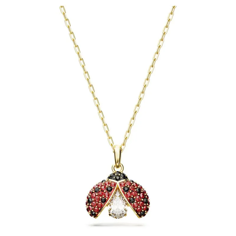 SWAROVSKI – COLLANA DONNA – Pendente Idyllia Coccinella, Rosso, Placcato color oro