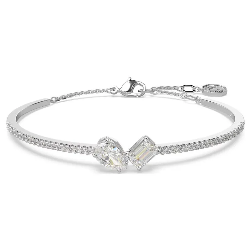 SWAROVSKI – BRACCIALE DONNA – Bracciale rigido Mesmera Taglio misto, Bianco, Placcato rodio