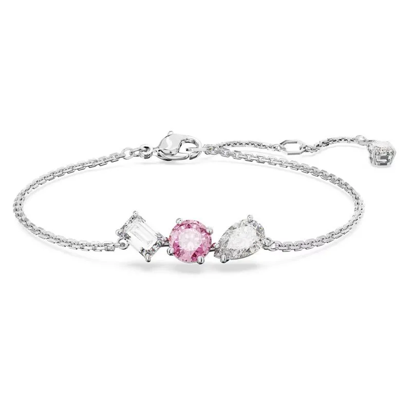 SWAROVSKI – BRACCIALE DONNA – Braccialetto Mesmera Taglio misto, Rosa, Placcato rodio