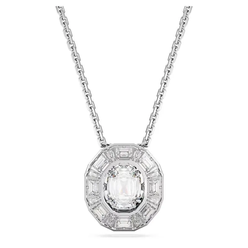 SWAROVSKI – COLLANA DONNA – Pendente Mesmera Taglio ottagonale, Piccolo, Bianco, Placcato rodio