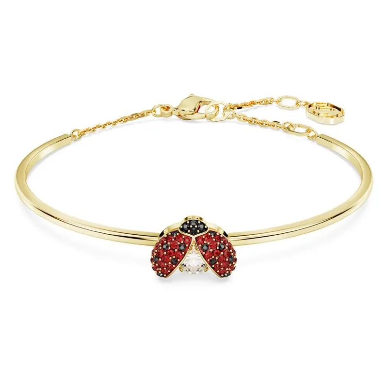 SWAROVSKI – BRACCIALE DONNA – Bracciale rigido Idyllia Coccinella, Rosso, Placcato color oro