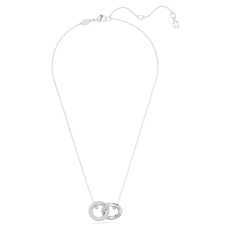 SWAROVSKI – COLLANA DONNA – Pendente Dextera Anello concatenato, Bianco, Placcato rodio