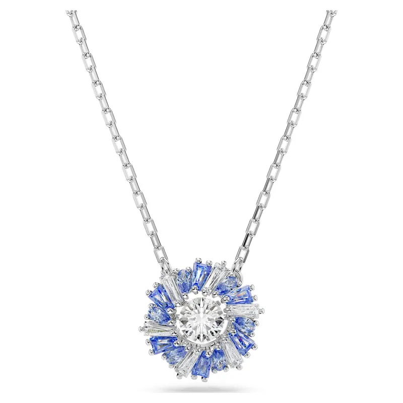 SWAROVSKI – COLLANA DONNA – Pendente Idyllia Fiore, Blu, Placcato rodio
