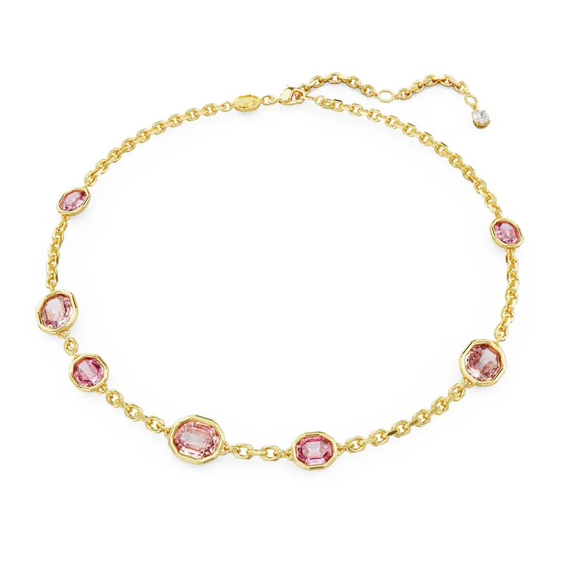 SWAROVSKI – COLLANA DONNA – Collana Imber Taglio ottagonale, Rosa, Placcato color oro