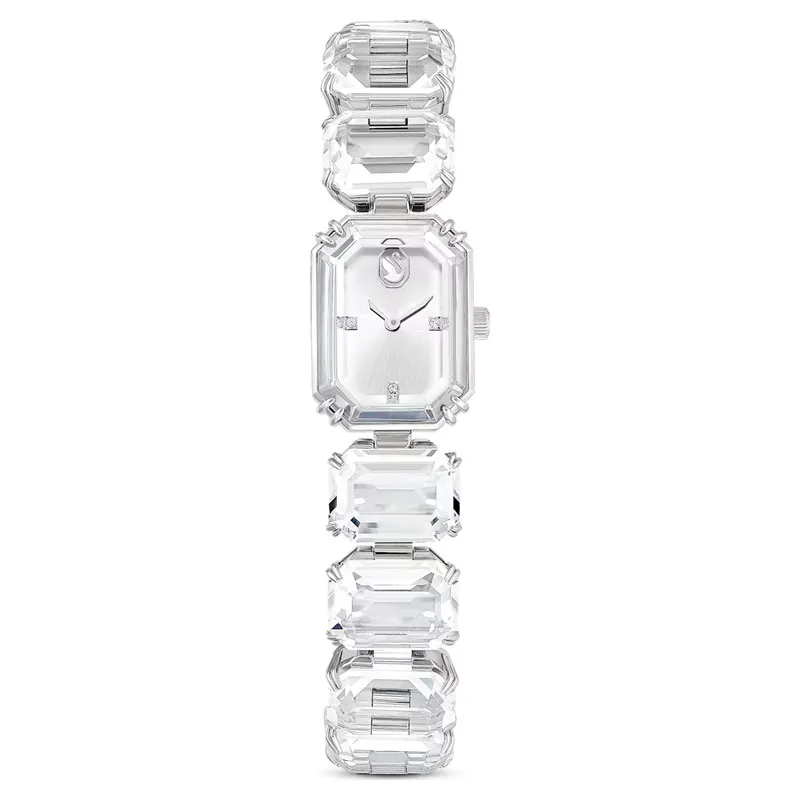 SWAROVSKI – OROLOGIO DONNA – Braccialetto con taglio Octagon, Bianco, Acciaio inossidabile