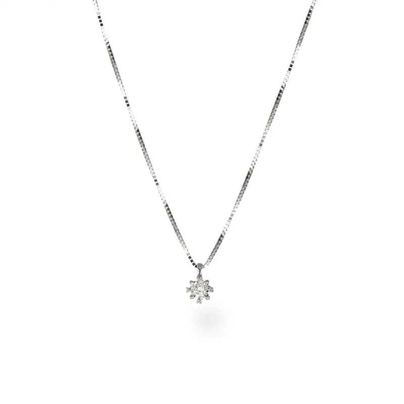Collier Toodiamond Oro 375 Punto Luce ct 0.04 con 8 Griffes