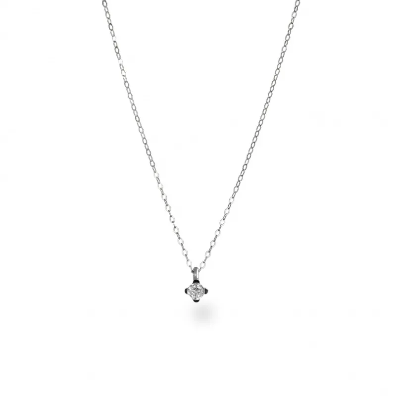 Collier Toodiamond Oro 375 Punto Luce ct 0.08 con 4 Griffes