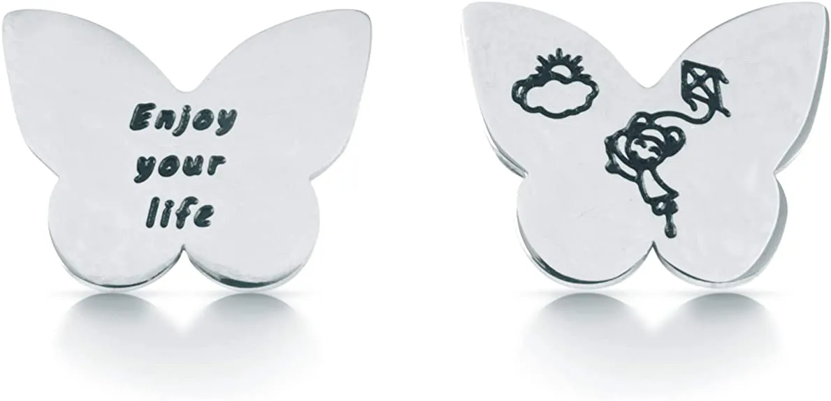 FEELINGS Jewels Orecchini FE12AOL in acciaio a forma di FARFALLA, ENJOY YOUR LIFE goditi la vita