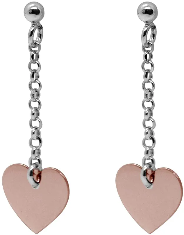 FEELINGS Jewels Orecchini ORCS30BR Lunghi a forma di Cuore in Argento